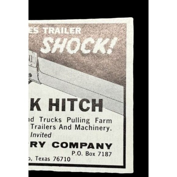The Perry Company Mini Vintage Print Ad 1970s Trailer Shock Truck Hitch Waco TX - Picture 5 of 6